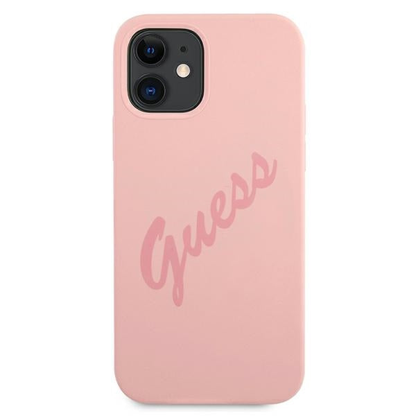 Guess GUHCP12SLSVSPI iPhone 12 mini 5.4&quot; pink/pink hardcase Script Vintage