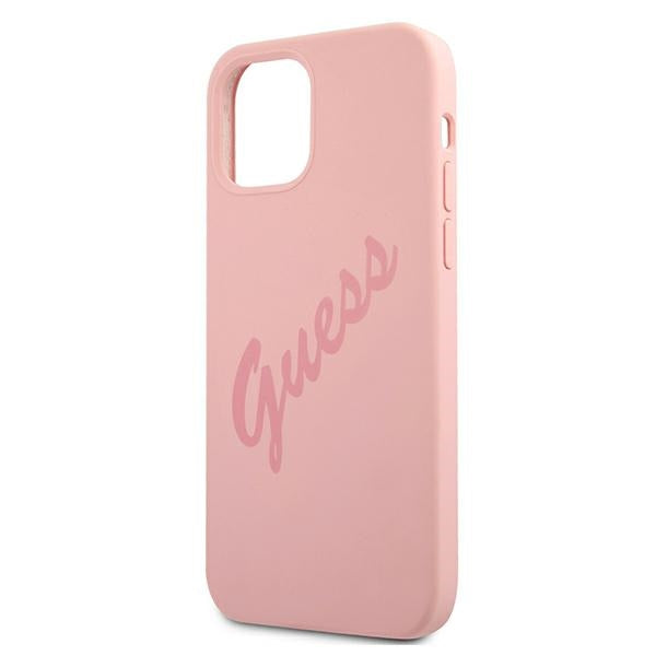Guess GUHCP12SLSVSPI iPhone 12 mini 5.4" pink/pink hardcase Script Vintage