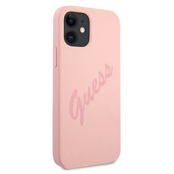 Guess GUHCP12SLSVSPI iPhone 12 mini 5.4&quot; pink/pink hardcase Script Vintage