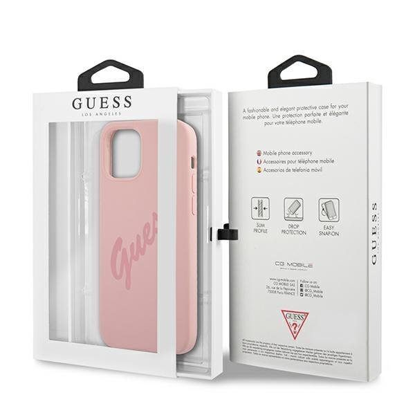 Guess GUHCP12SLSVSPI iPhone 12 mini 5.4&quot; pink/pink hardcase Script Vintage