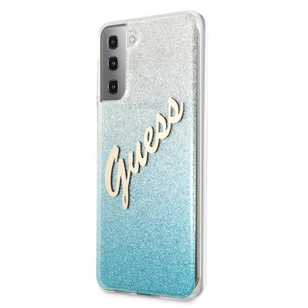 Guess GUHCS21MPCUGLSBL S21+ G996 blue/blue hardcase Glitter Gradient Script