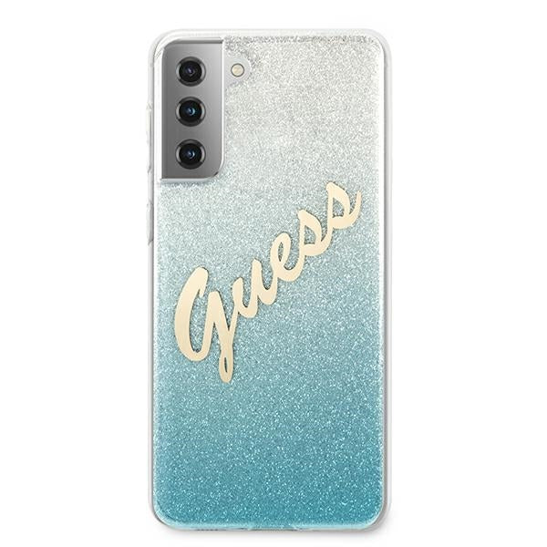 Guess GUHCS21MPCUGLSBL S21+ G996 blue/blue hardcase Glitter Gradient Script