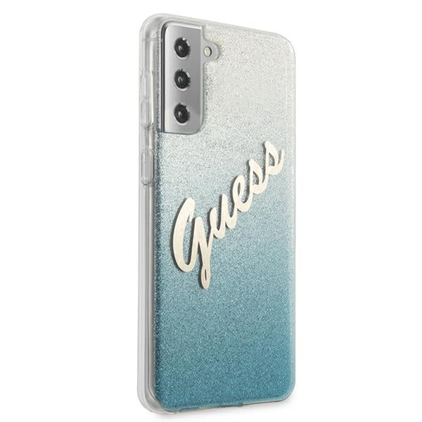 Guess GUHCS21MPCUGLSBL S21+ G996 blue/blue hardcase Glitter Gradient Script