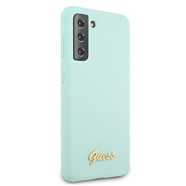 Guess GUHCS21MLSLMGLB S21+ G996 blue/blue hardcase Silicone Script Metal Logo