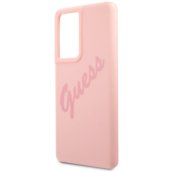 Guess GUHCS21LLSVSPI S21 Ultra G998 pink/pink hardcase Script Vintage