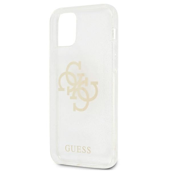 Guess GUHCP12LPCUGL4GTR iPhone 12 Pro Max 6.7" transparent hard case Glitter 4G Big Logo