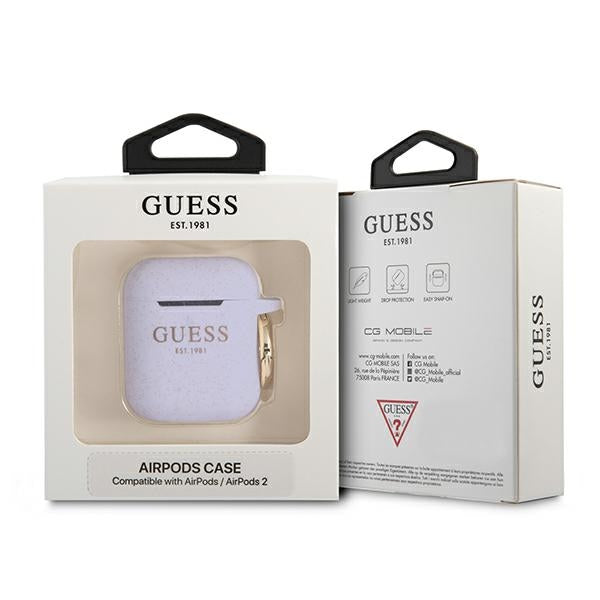 Guess GUA2SGGEU AirPods cover purple/purple Silicone Glitter