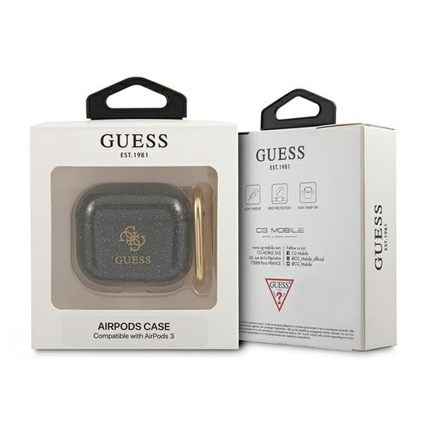 Guess GUA3UCG4GK AirPods 3 cover black/black Glitter Collection