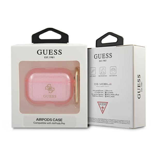 Guess GUAPUCG4GP AirPods Pro cover pink/pink Glitter Collection
