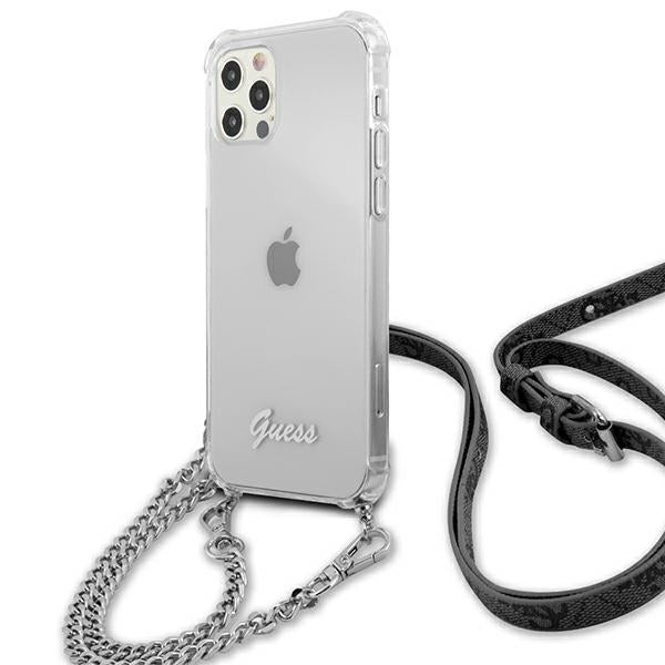 Guess GUHCP12LKC4GSSI iPhone 12 Pro Max 6.7&quot; Transparent hardcase 4G Silver Chain