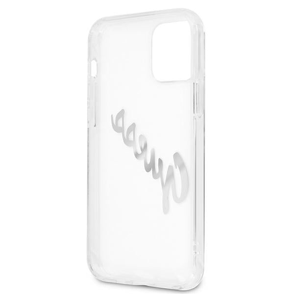 Guess GUHCP12LKTRSVSI iPhone 12 Pro Max 6.7" Transparent hardcase Vintage Script Silver