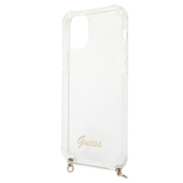 Guess GUHCP12MKC4GSGO iPhone 12/12 Pro 6.1" Transparent hard case 4G Gold Chain