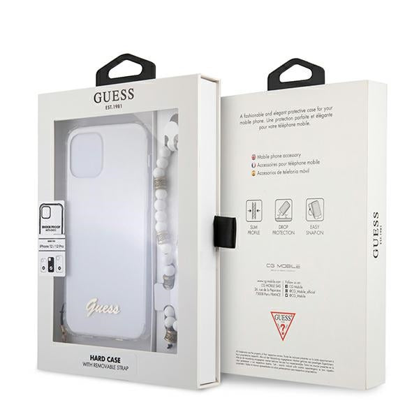 Guess GUHCP12MKPSWH iPhone 12/12 Pro 6.1&quot; Transparent Hardcase White Pearl