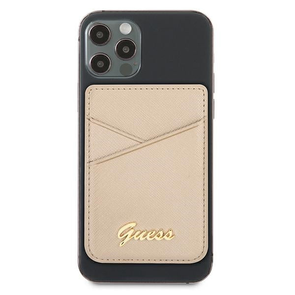 Guess Wallet Card Slot GUWMSSASLGO MagSafe Saffiano gold/gold