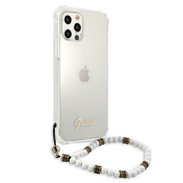 Guess GUHCP12LKPSWH iPhone 12 Pro Max 6.7" Transparent Hardcase White Pearl