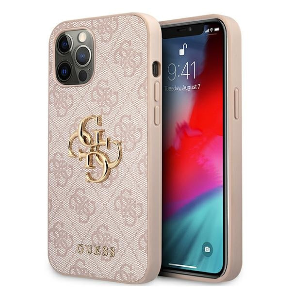 Guess 4G Big Metal Logo Case for iPhone 12 / 12 Pro - Pink