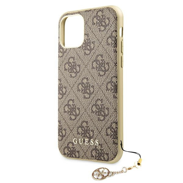 Guess GUHCN61GF4GBR iPhone 11 6.1&quot; / Xr brown/brown hard case 4G Charms Collection