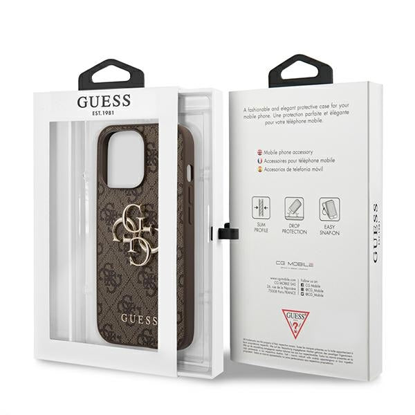Guess GUHCP13L4GGMBR iPhone 13 Pro / 13 6.1" brown/brown hardcase 4G Big Metal Logo