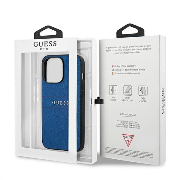 Guess GUHCP13LPSASBBL iPhone 13 Pro / 13 6.1&quot; blue/blue Saffiano Strap