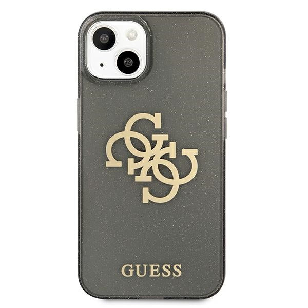 Guess GUHCP13SPCUGL4GBK iPhone 13 mini 5.4&quot; black/black hard case Glitter 4G Big Logo