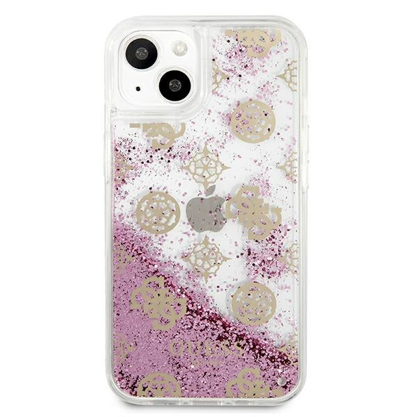Guess GUHCP13SLGPEPI iPhone 13 mini 5.4&quot; pink/pink hardcase Peony Liquid Glitter