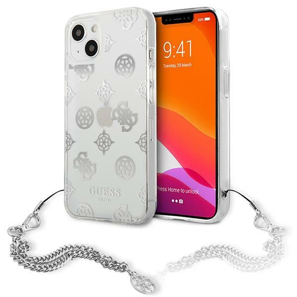 Guess GUHCP13SKPESI iPhone 13 mini 5.4&quot; silver/silver hardcase Peony Chain Collection