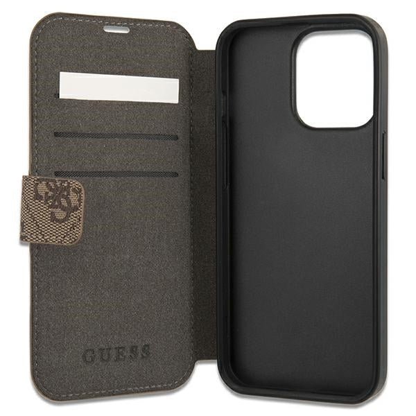 Guess GUBKP13X4GMGBR iPhone 13 Pro Max 6.7" brown/brown book 4G Big Metal Logo