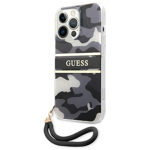 Guess GUHCP13LKCABBK iPhone 13 Pro / 13 6.1&quot; black/black hardcase Camo Strap Collection
