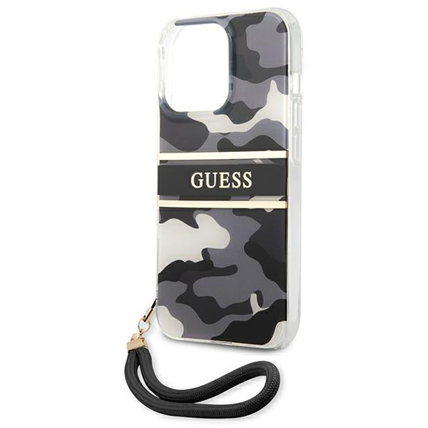 Guess GUHCP13LKCABBK iPhone 13 Pro / 13 6.1&quot; black/black hardcase Camo Strap Collection