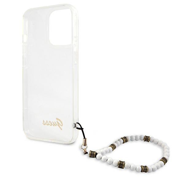 Guess GUHCP13LKPSWH iPhone 13 Pro / 13 6.1&quot; Transparent Hardcase White Pearl