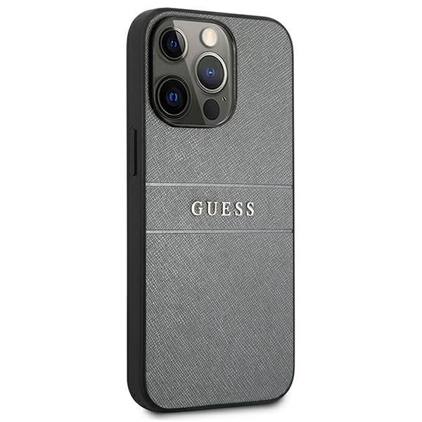 Guess GUHCP13LPSASBGR iPhone 13 Pro / 13 6.1" grey/grey Saffiano Strap
