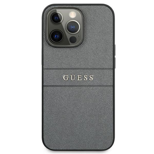 Guess GUHCP13LPSASBGR iPhone 13 Pro / 13 6.1" grey/grey Saffiano Strap