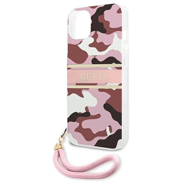 Guess GUHCP13MKCABPI iPhone 13 6.1&quot; pink/pink hardcase Camo Strap Collection