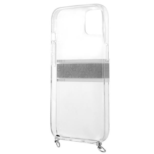 Guess GUHCP13SKC4GBSI iPhone 13 mini 5.4" Transparent hardcase 4G Gray Strap Silver Chain