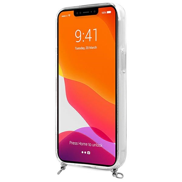 Guess GUHCP13SKC4GBSI iPhone 13 mini 5.4" Transparent hardcase 4G Gray Strap Silver Chain