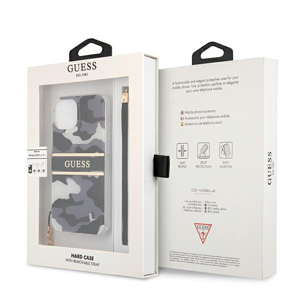 Guess GUHCP13SKCABBK iPhone 13 mini 5.4&quot; black/black hardcase Camo Strap Collection