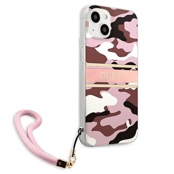 Guess GUHCP13SKCABPI iPhone 13 mini 5.4&quot; pink/pink hardcase Camo Strap Collection