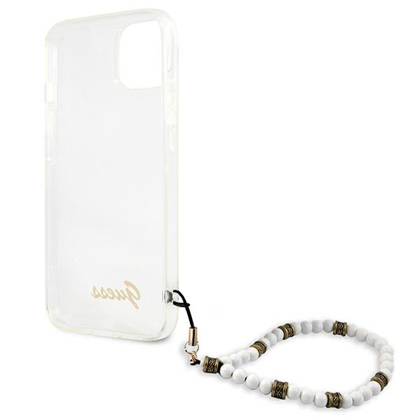 Guess GUHCP13SKPSWH iPhone 13 mini 5.4&quot; Transparent hardcase White Pearl