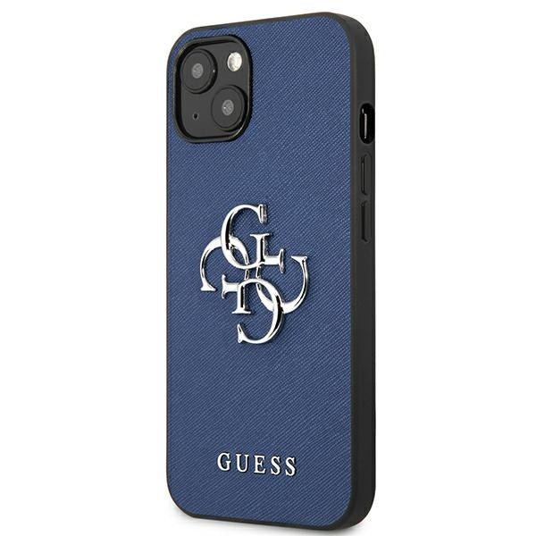 Guess GUHCP13SSA4GSBL iPhone 13 mini 5.4&quot; blue/blue hardcase Saffiano 4G Metal Logo
