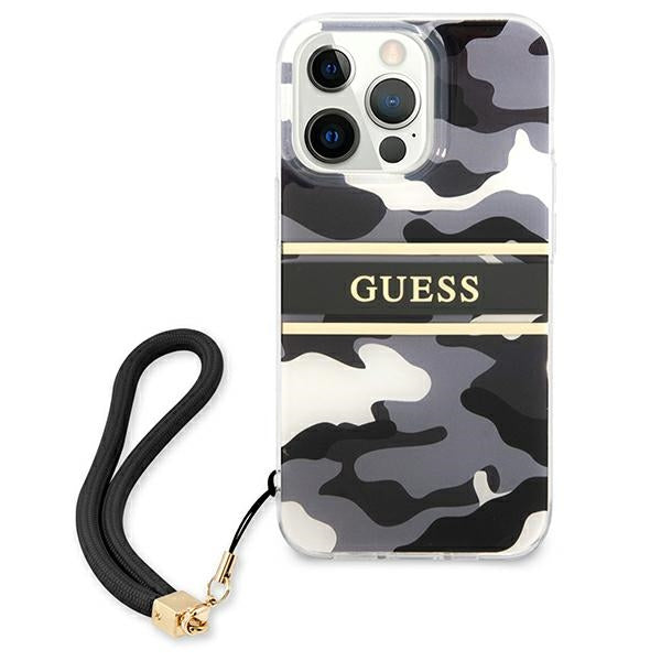 Guess GUHCP13XKCABBK iPhone 13 Pro Max 6.7" black/black hardcase Camo Strap Collection