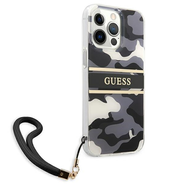 Guess GUHCP13XKCABBK iPhone 13 Pro Max 6.7" black/black hardcase Camo Strap Collection