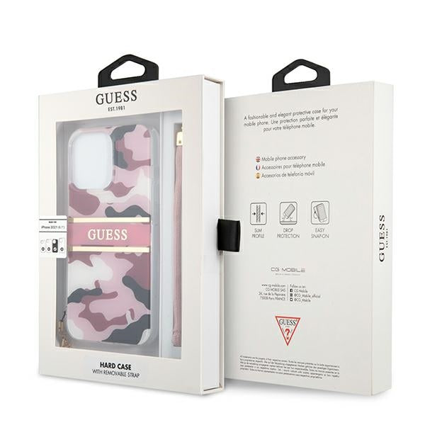 Guess GUHCP13XKCABPI iPhone 13 Pro Max 6.7" pink/pink hardcase Camo Strap Collection
