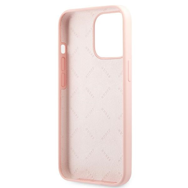 Guess GUHCP13LLS4GWPI iPhone 13 Pro / 13 6.1&quot; pink/pink hard case Silicone 4G Logo