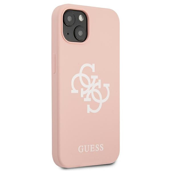 Guess GUHCP13SLS4GWPI iPhone 13 mini 5.4&quot; pink/pink hard case Silicone 4G Logo