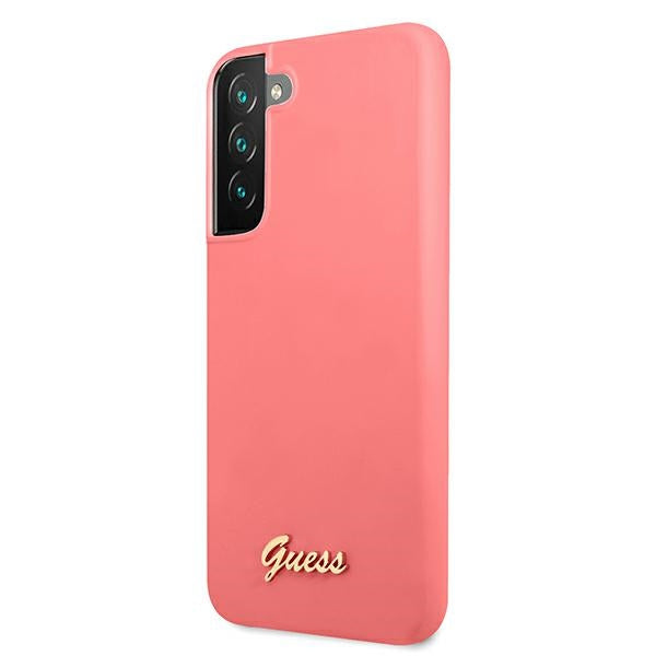 Guess GUHCS22MLSLMGFU S22+ S906 fuchsia/fuchsia hardcase Silicone Script Metal Logo