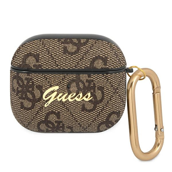 Guess GUA34GSMW AirPods 3 cover brown/brown 4G Script Metal Collection