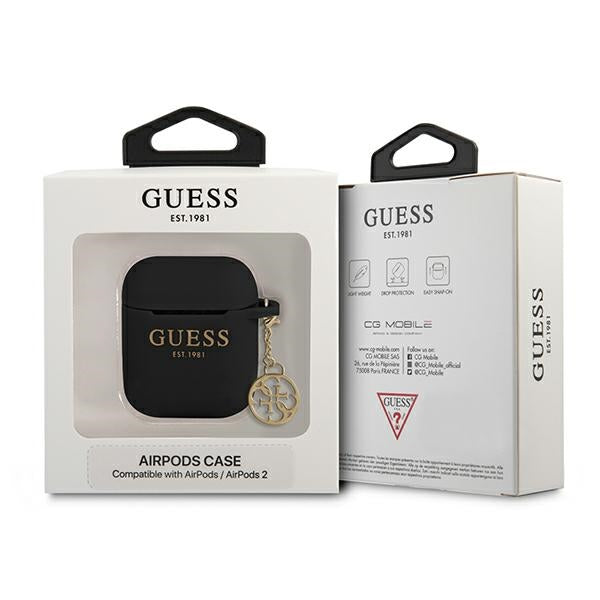 Guess GUA2LSC4EK AirPods 1/2 cover black/black Silicone Charm 4G Collection