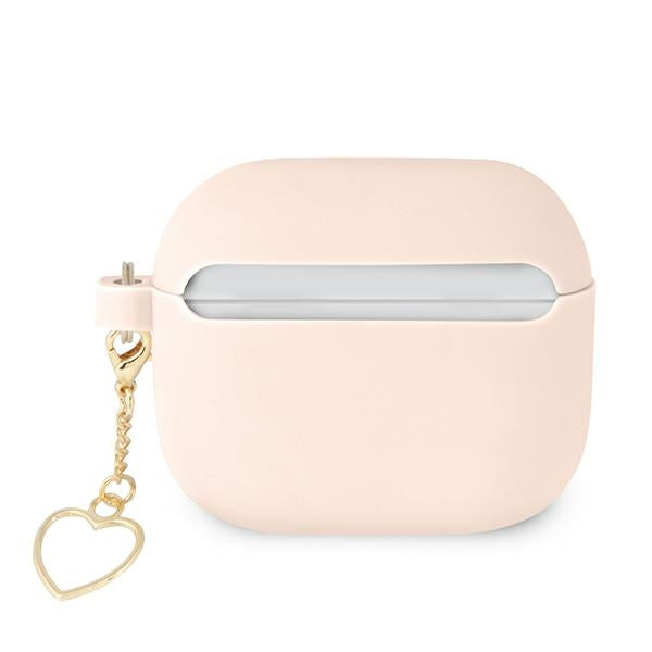 Guess GUA3LSCHSP AirPods 3 cover pink/pink Silicone Charm Heart Collection