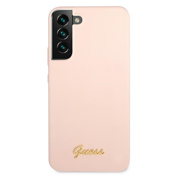 Guess GUHCS22MLSLMGPP S22+ S906 pink/pink hardcase Silicone Script Metal Logo
