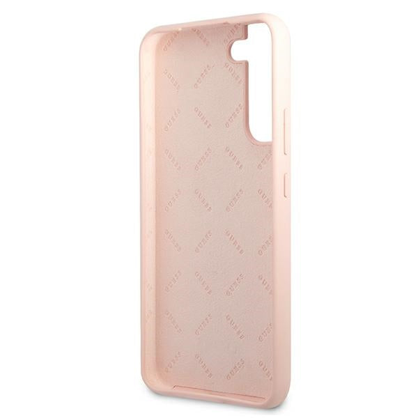 Guess GUHCS22MLSLMGPP S22+ S906 pink/pink hardcase Silicone Script Metal Logo